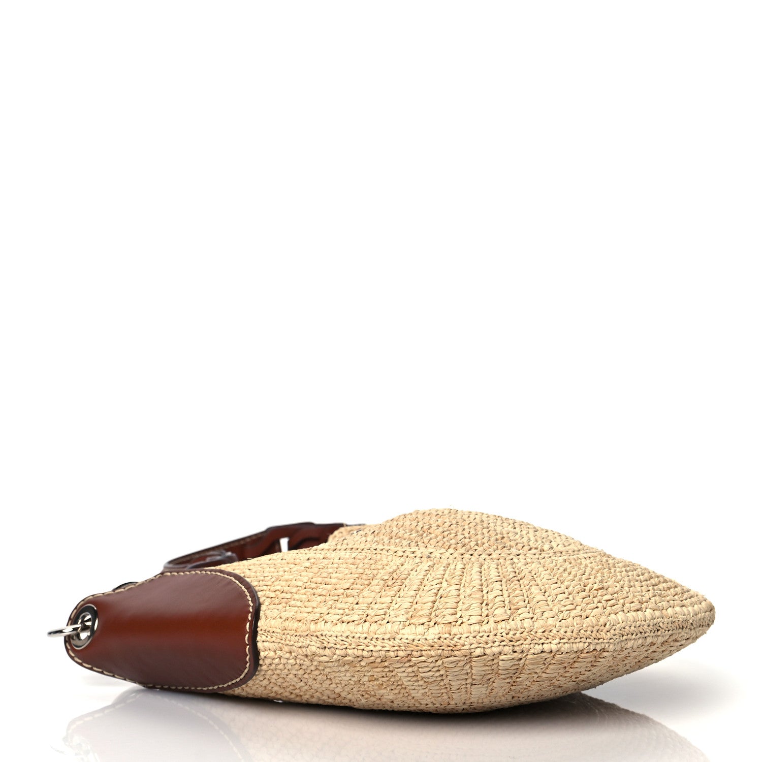Prada Raffia Vitello Small Hobo Naturale Cognac 3 of 8