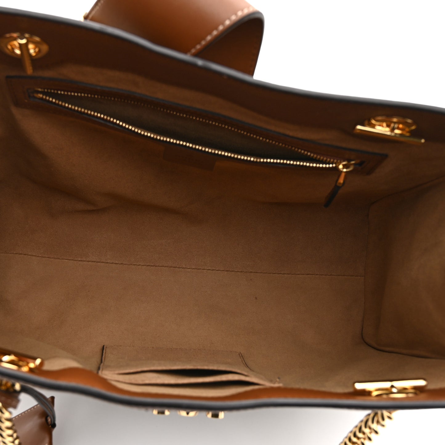 GG Supreme Monogram Medium Padlock Tote Beige Cuir