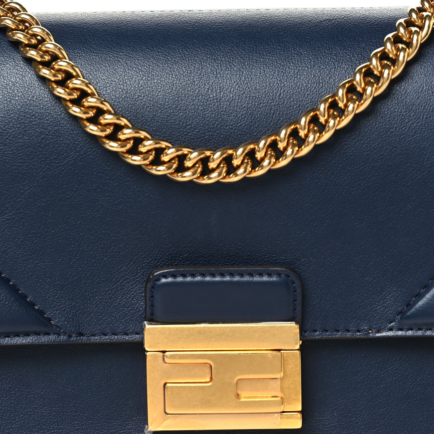 Fendi Vitello Grace Matte Small Kan U Shoulder Bag Midnight 7 of 9