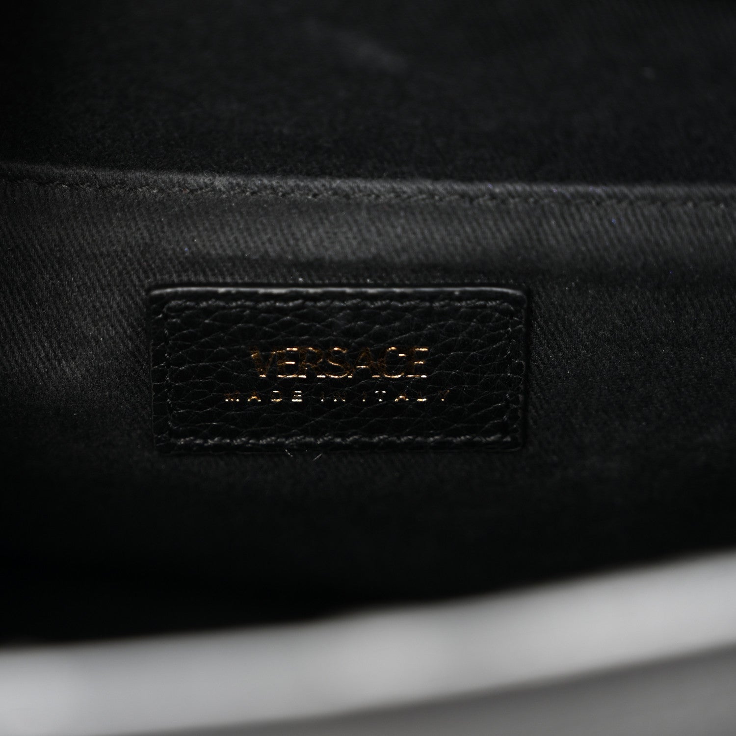 Versace Grainy Calfskin Virtus Top Handle Tote Black 6 of 9