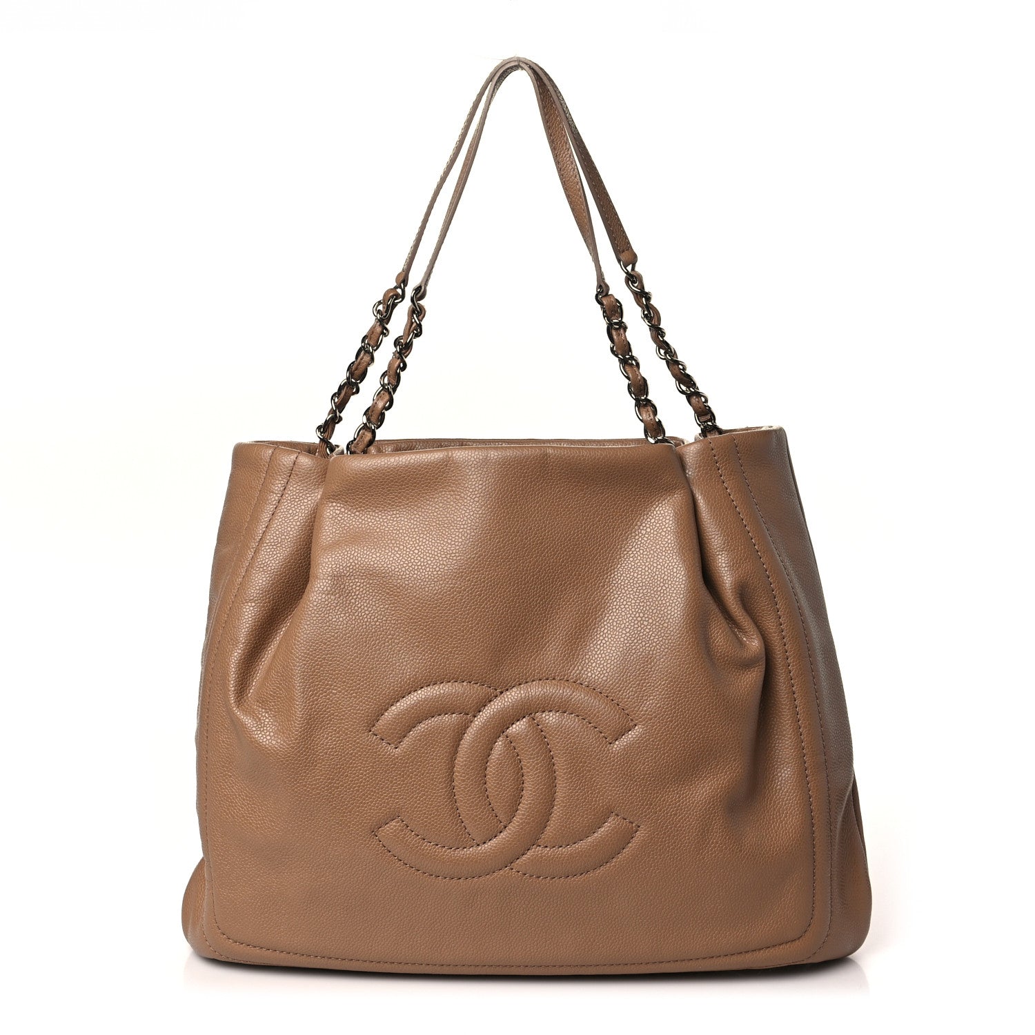 Chanel Caviar CC Timeless Shoulder Bag Dark Beige 1 of 10