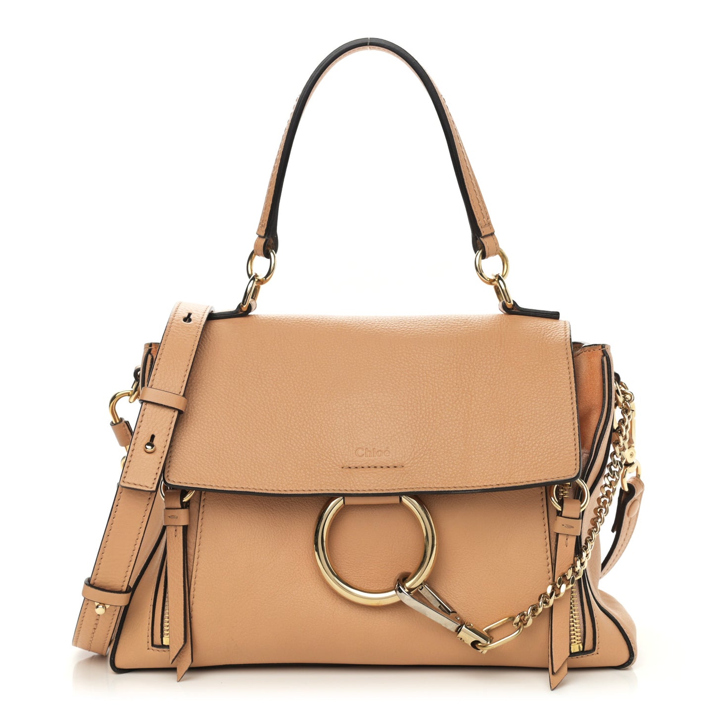 Calfskin Small Faye Day Shoulder Bag Blush Nude