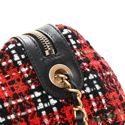 Chanel Tweed Calfskin Signe Bowling Bag Red Black 7 of 11