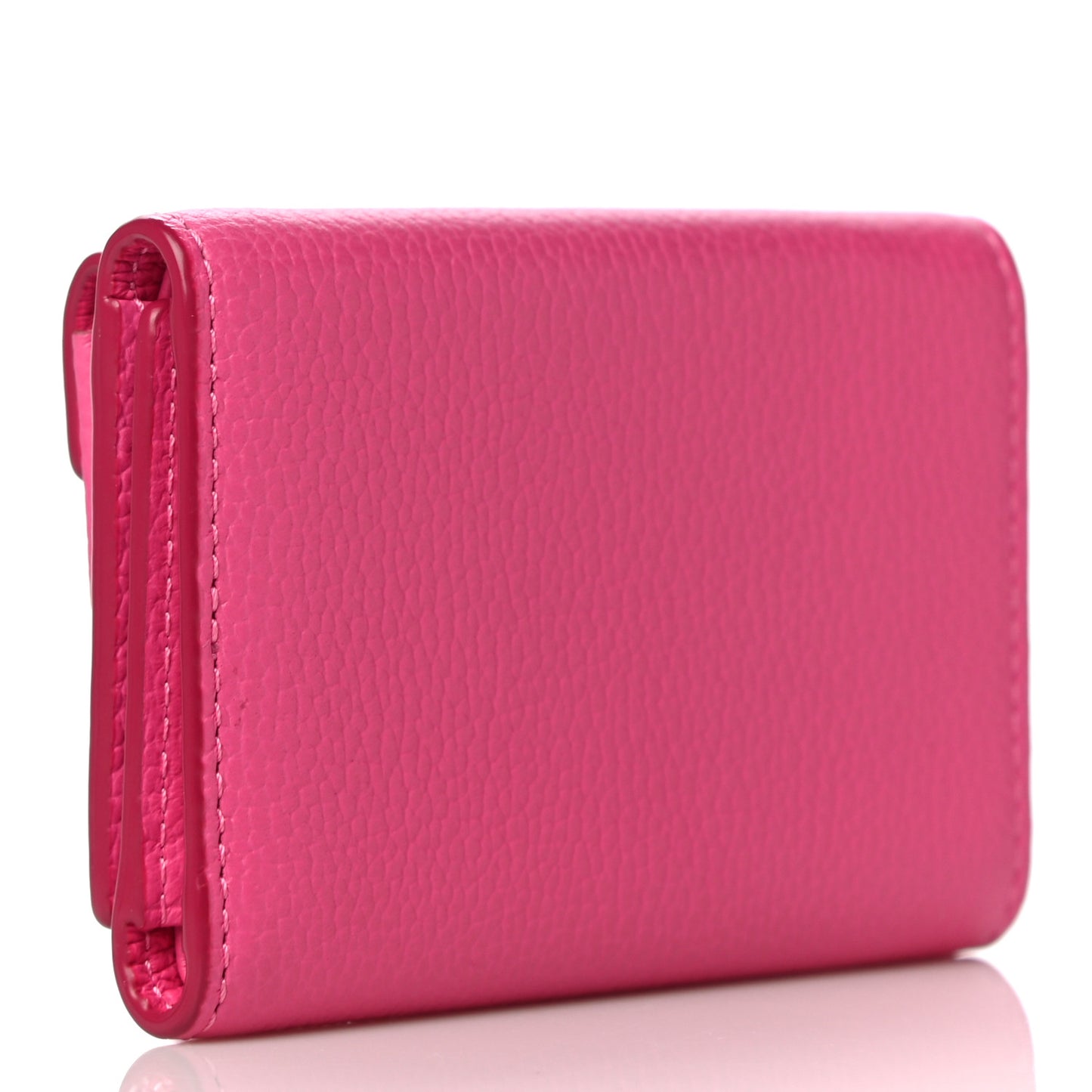 Calfskin Tri-Fold Flap Wallet Pink