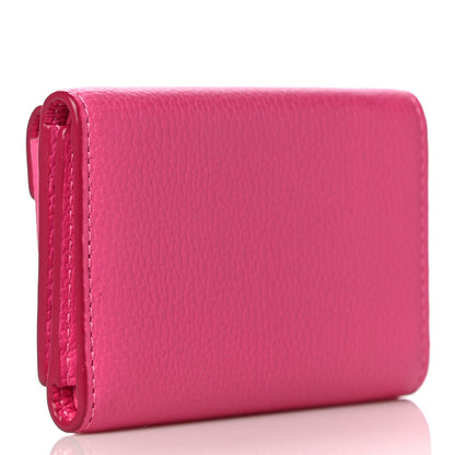 MCM Calfskin Tri-Fold Flap Wallet Pink 3 of 11