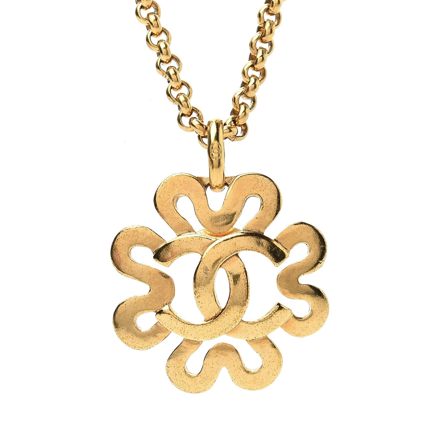 CC Chain Pendant Necklace Gold