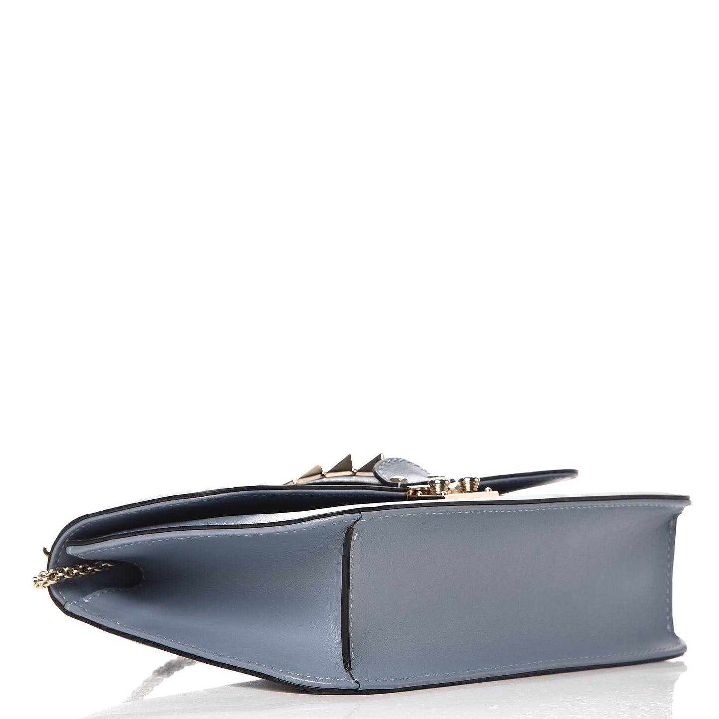 Vitello Medium Glam Lock Rockstud Flap London Stone