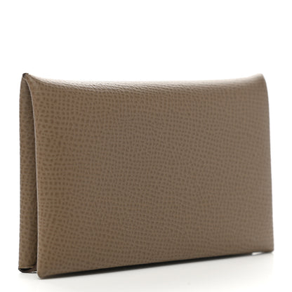 Hermes Epsom Calvi Card Case Etoupe 3 of 7