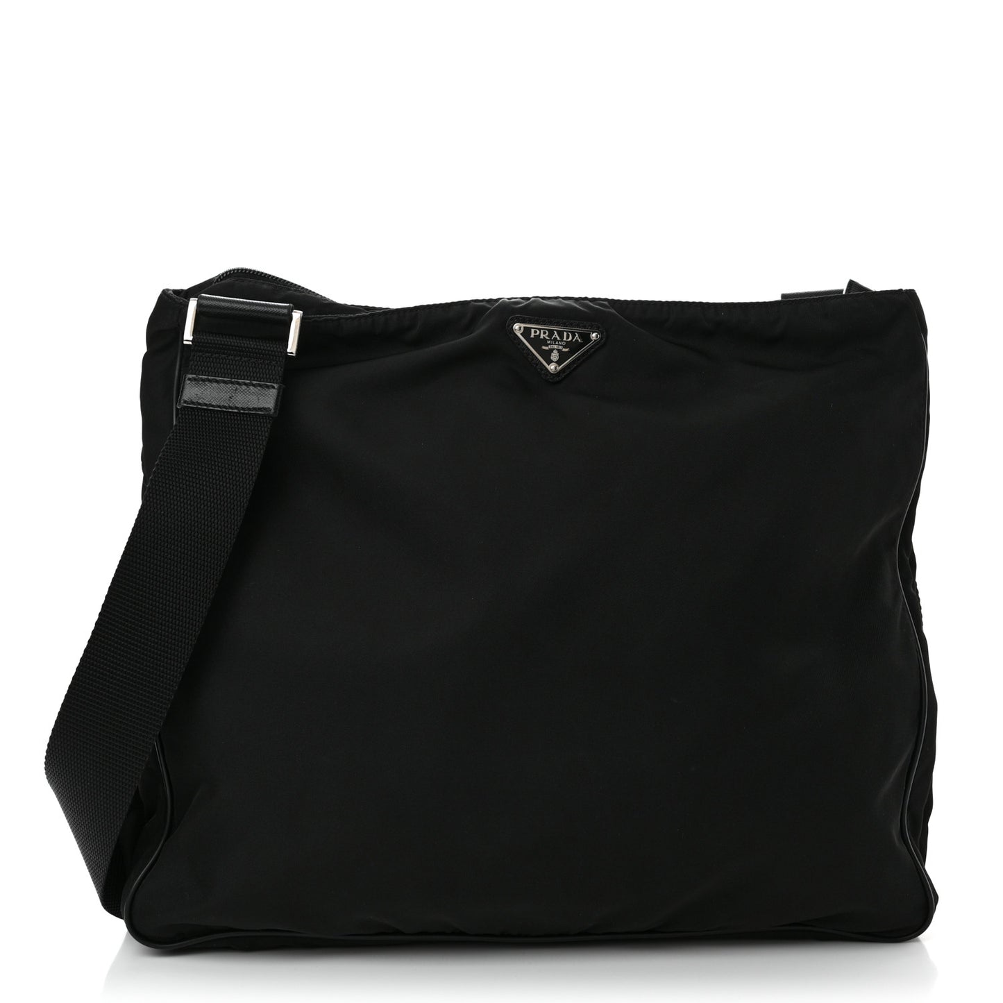Nylon Vela Flat Messenger Bag Black