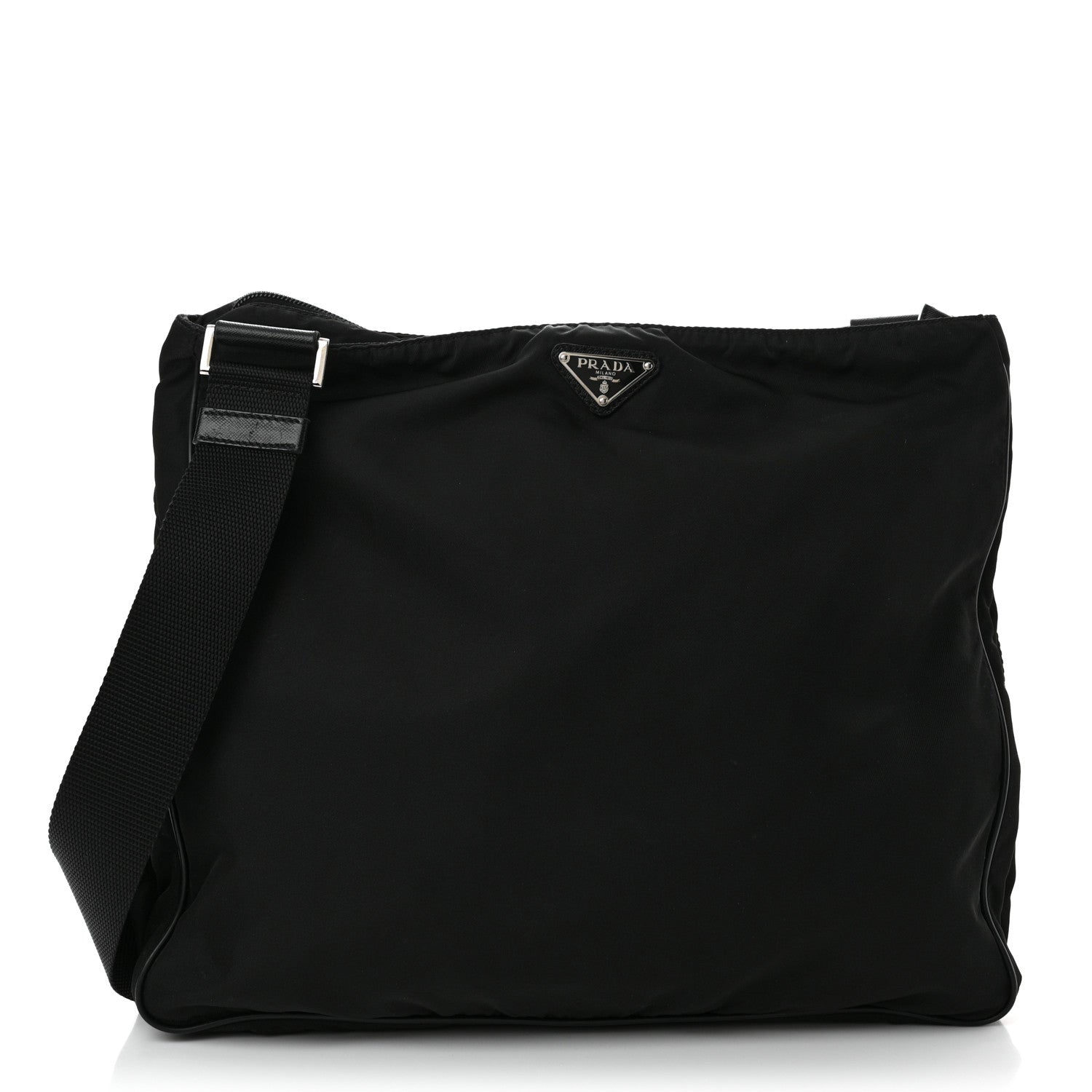 Prada Nylon Vela Flat Messenger Bag Black 1 of 9