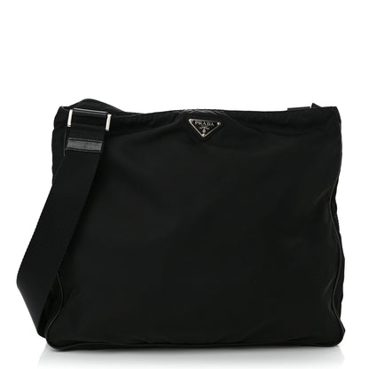 Prada Nylon Vela Flat Messenger Bag Black 1 of 9