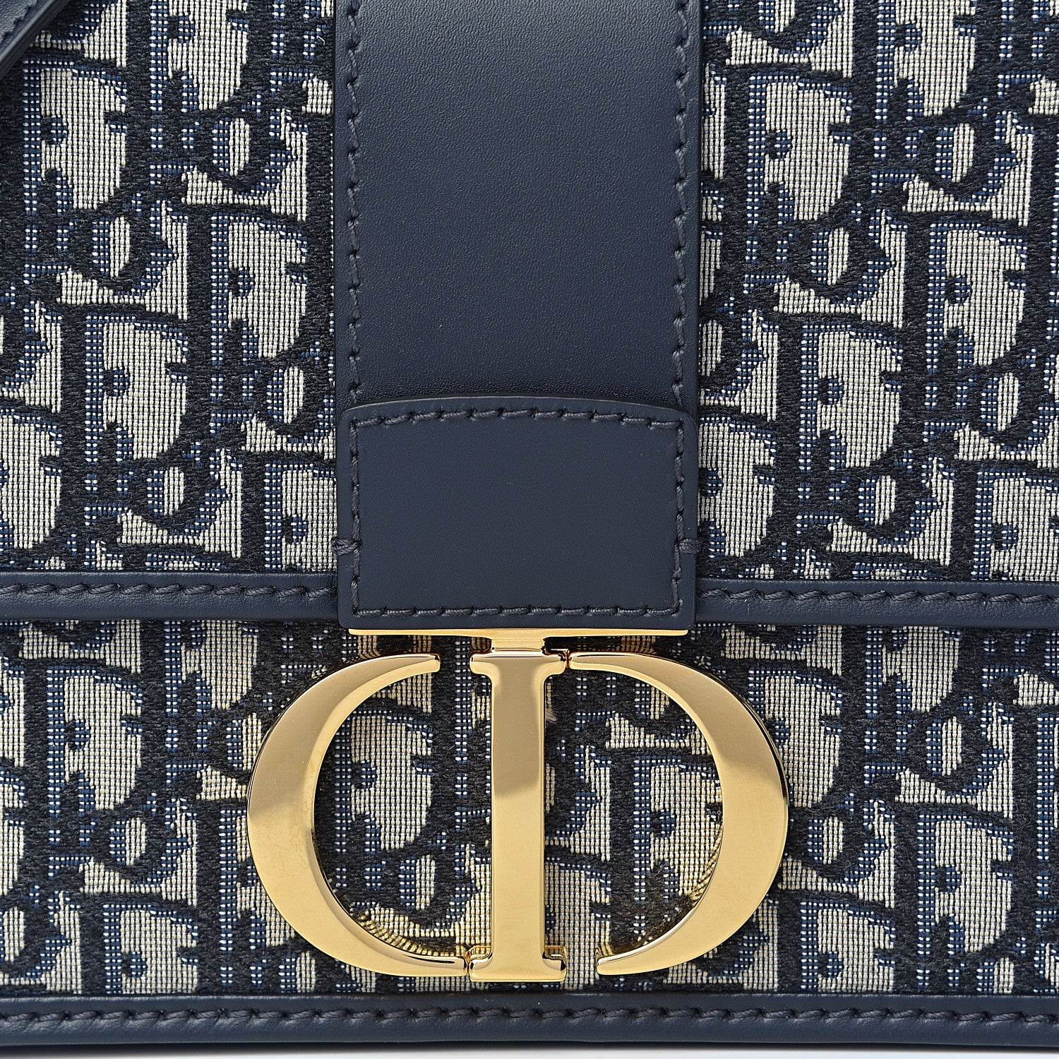 Christian Dior Oblique 30 Montaigne Flap Bag Blue 9 of 10