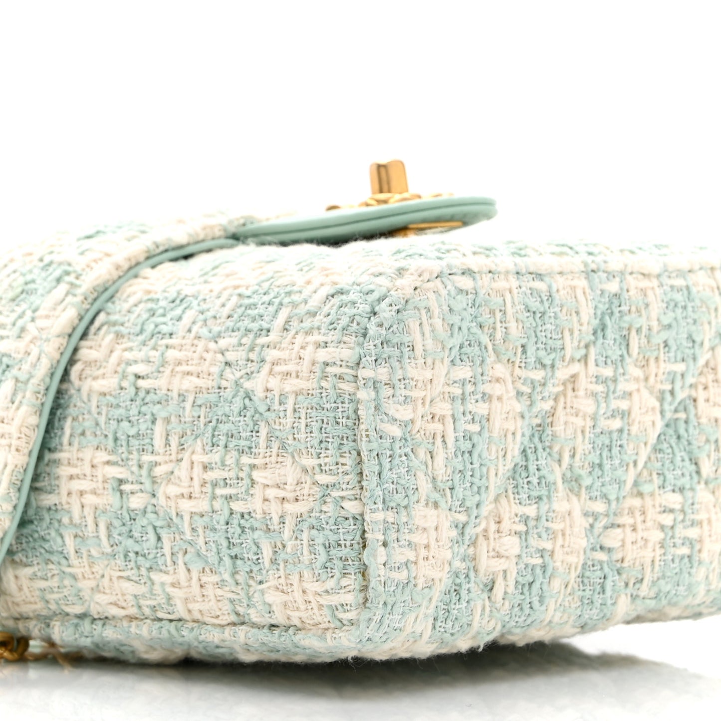 Tweed Handle Crush Small Vanity Case Light Green