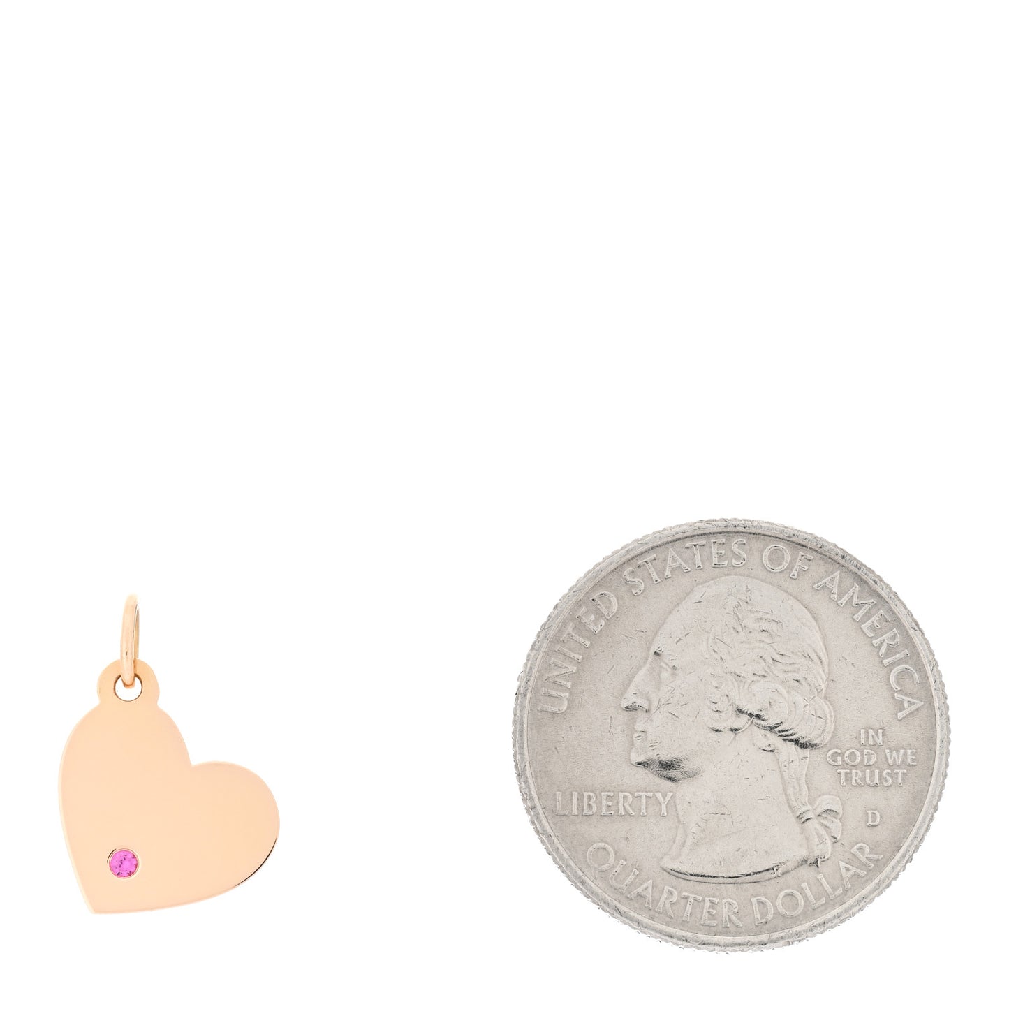 18K Rose Gold Pink Sapphire Heart Tag Pendant