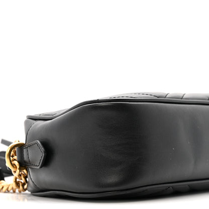 Gucci Calfskin Matelasse Small GG Marmont Chain Shoulder Bag Black 9 of 12