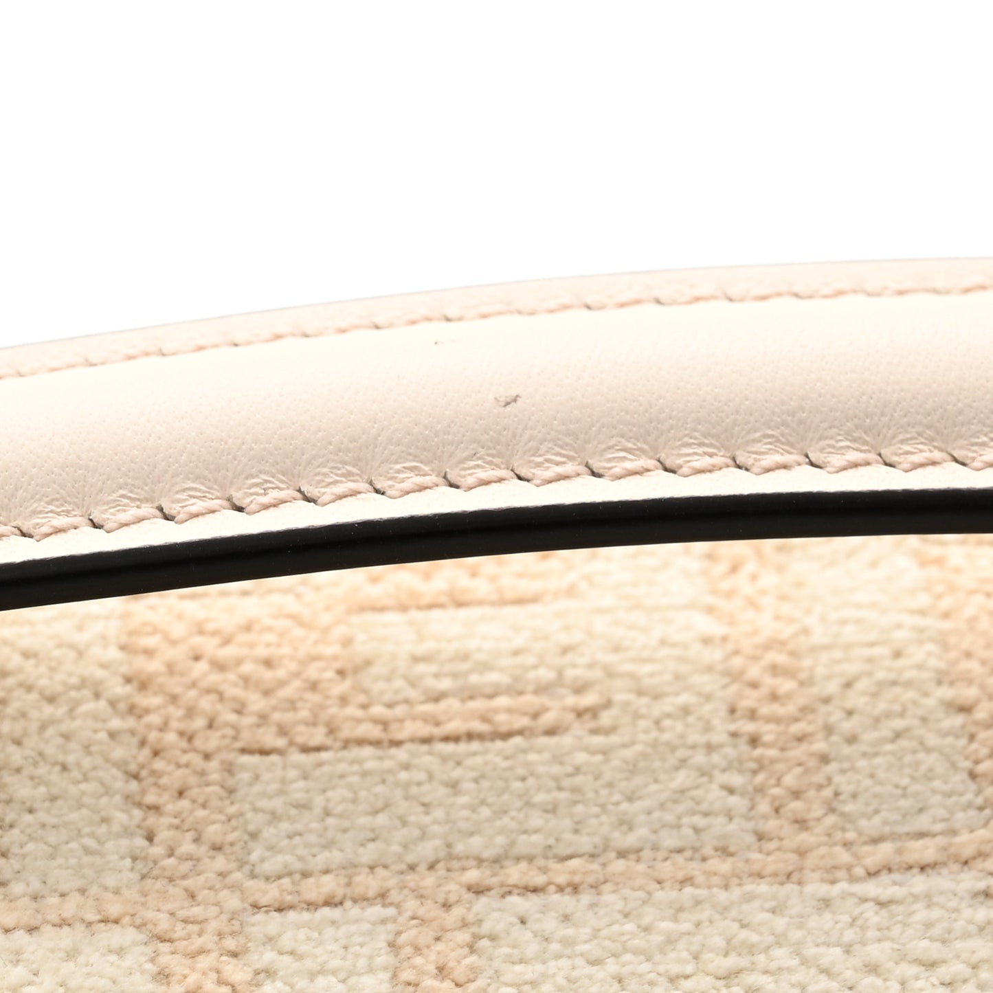 Chenille Vitello Seta FF Midi Chain Baguette White