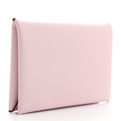 Hermes Chevre Mysore Calvi Card Case Rose Darling 3 of 8