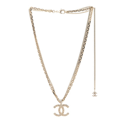 Chanel Crystal CC Multi Strand Chain Necklace Gold 3 of 6