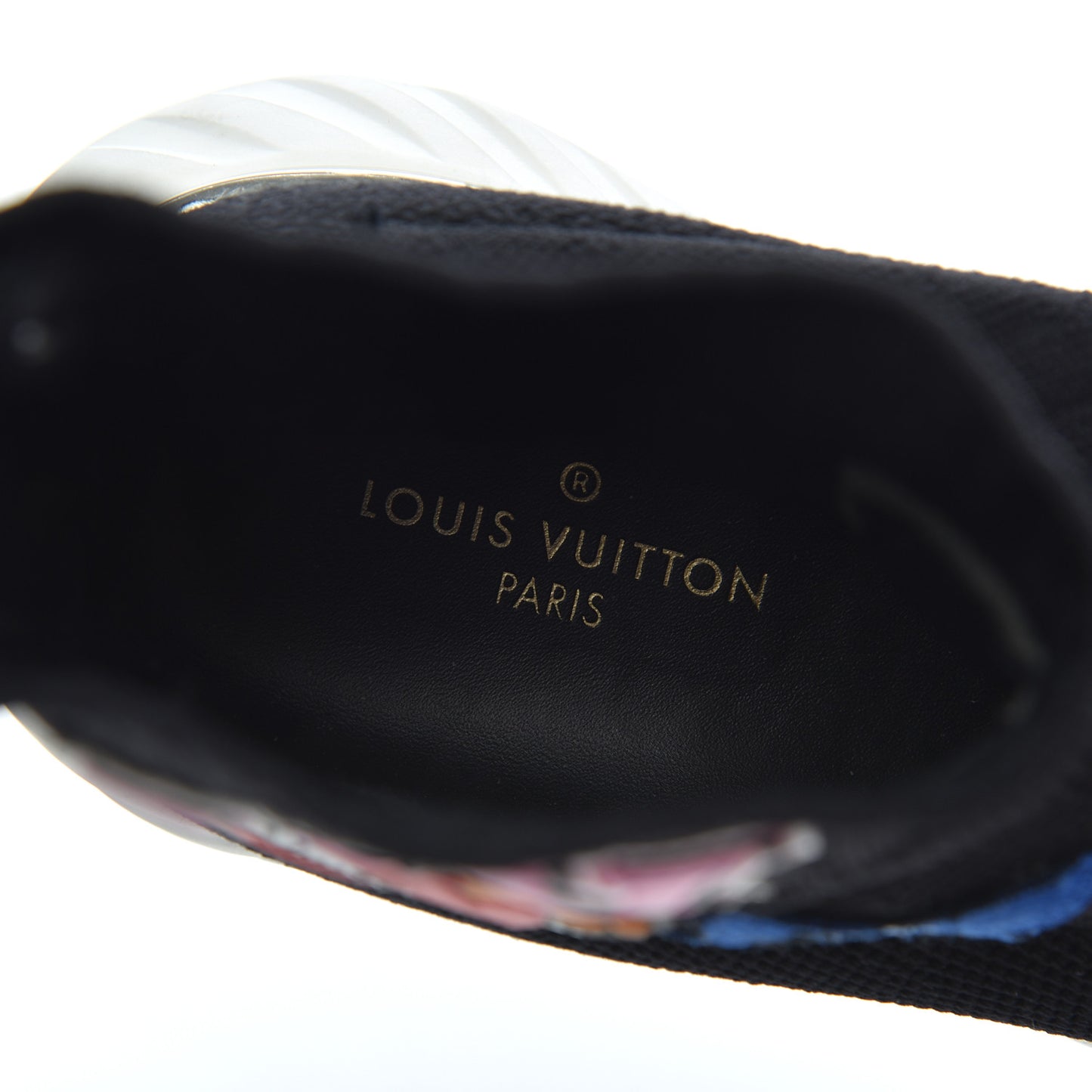 Stretch Fabric LV Black Heart Sock Sneaker 39 Black