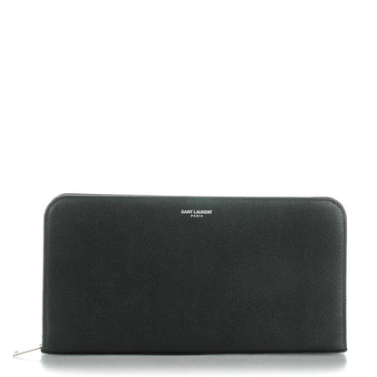 Saint Laurent Grain De Poudre Classic Zip Around Travel Wallet Black 1 of 8