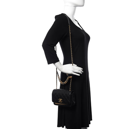 Chanel Lambskin Quilted Small Camellia Flower Flap Black 2 of 18