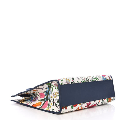 Gucci Canvas Large Flora Tote Navy Multicolor 3 of 10