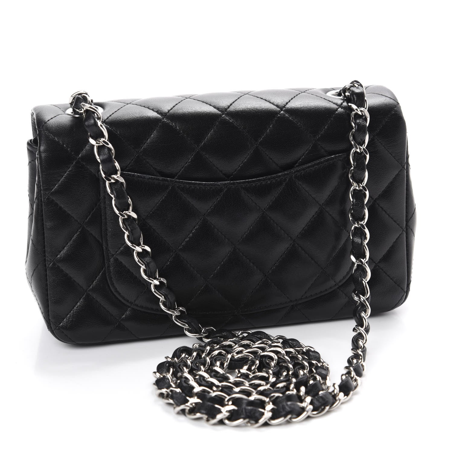 Chanel Lambskin Quilted Mini Rectangular Flap Black 3 of 11