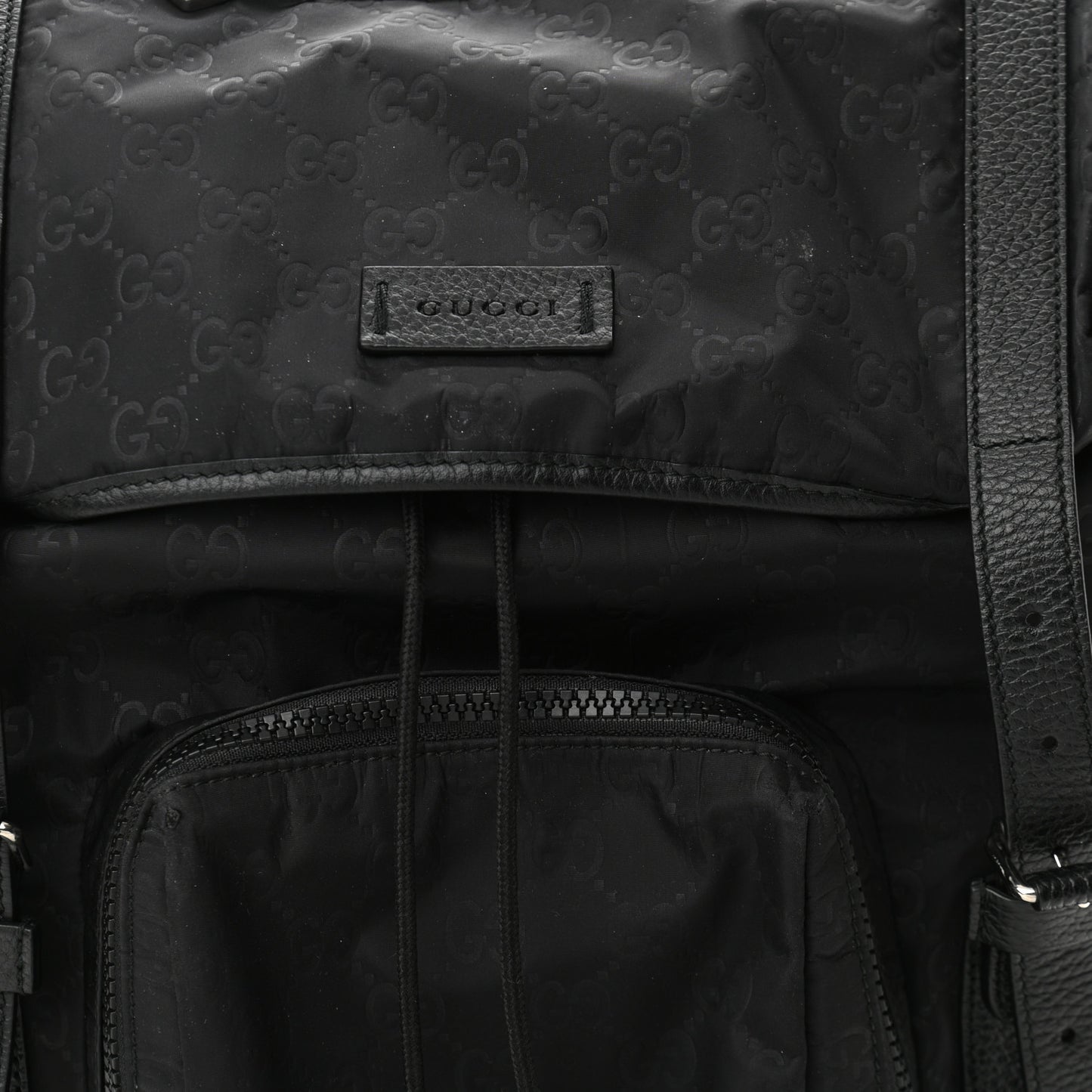 Nylon Monogram Medium Light Double Buckle Backpack Black