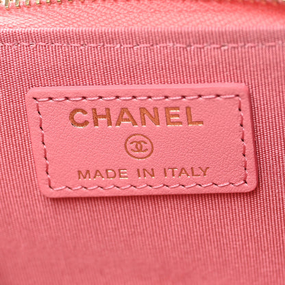 Chanel Caviar Camellia Embossed Key Holder Case Pink 6 of 9