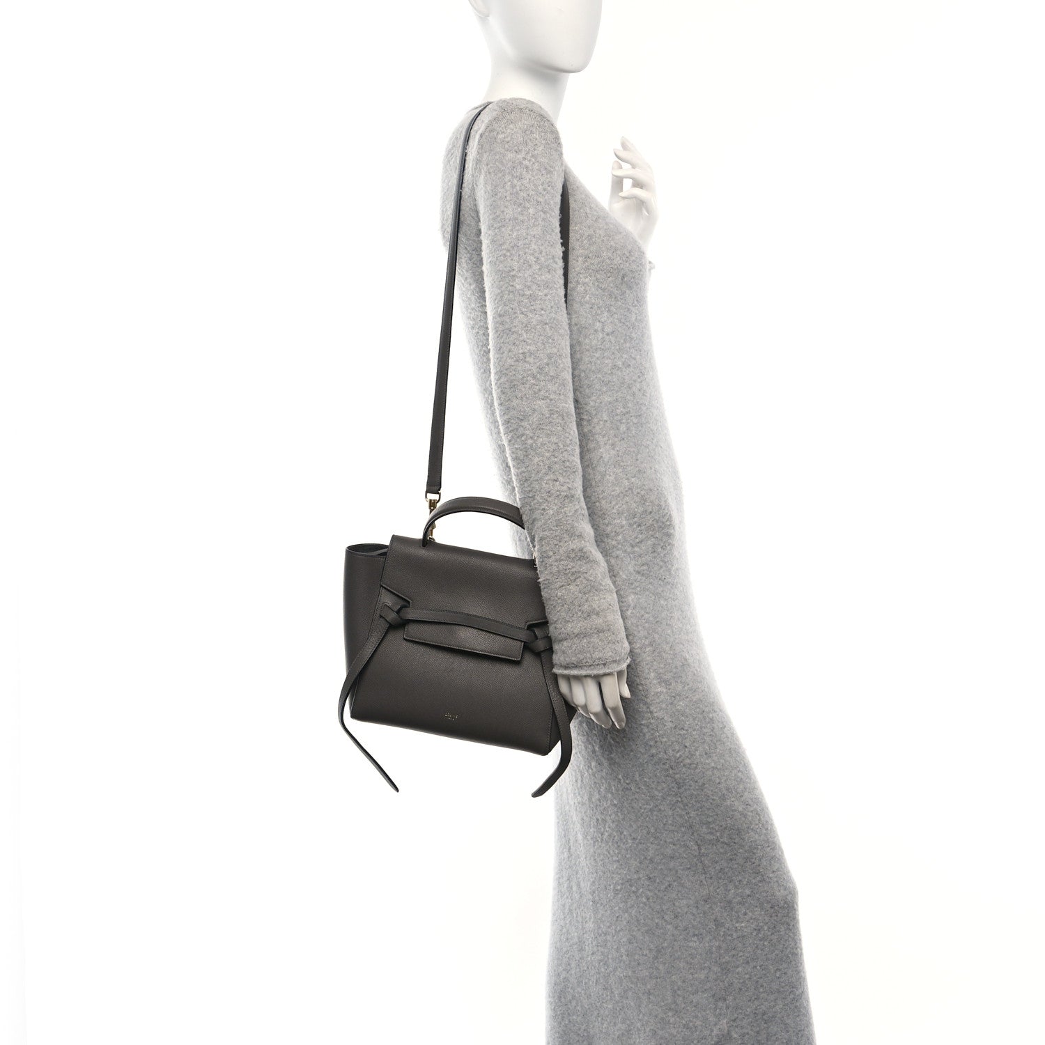 Celine Grained Calfskin Micro Belt Bag Grey 2 of 12