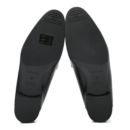 Hermes Goatskin Womens Royal Loafers 38 Black 10 of 20
