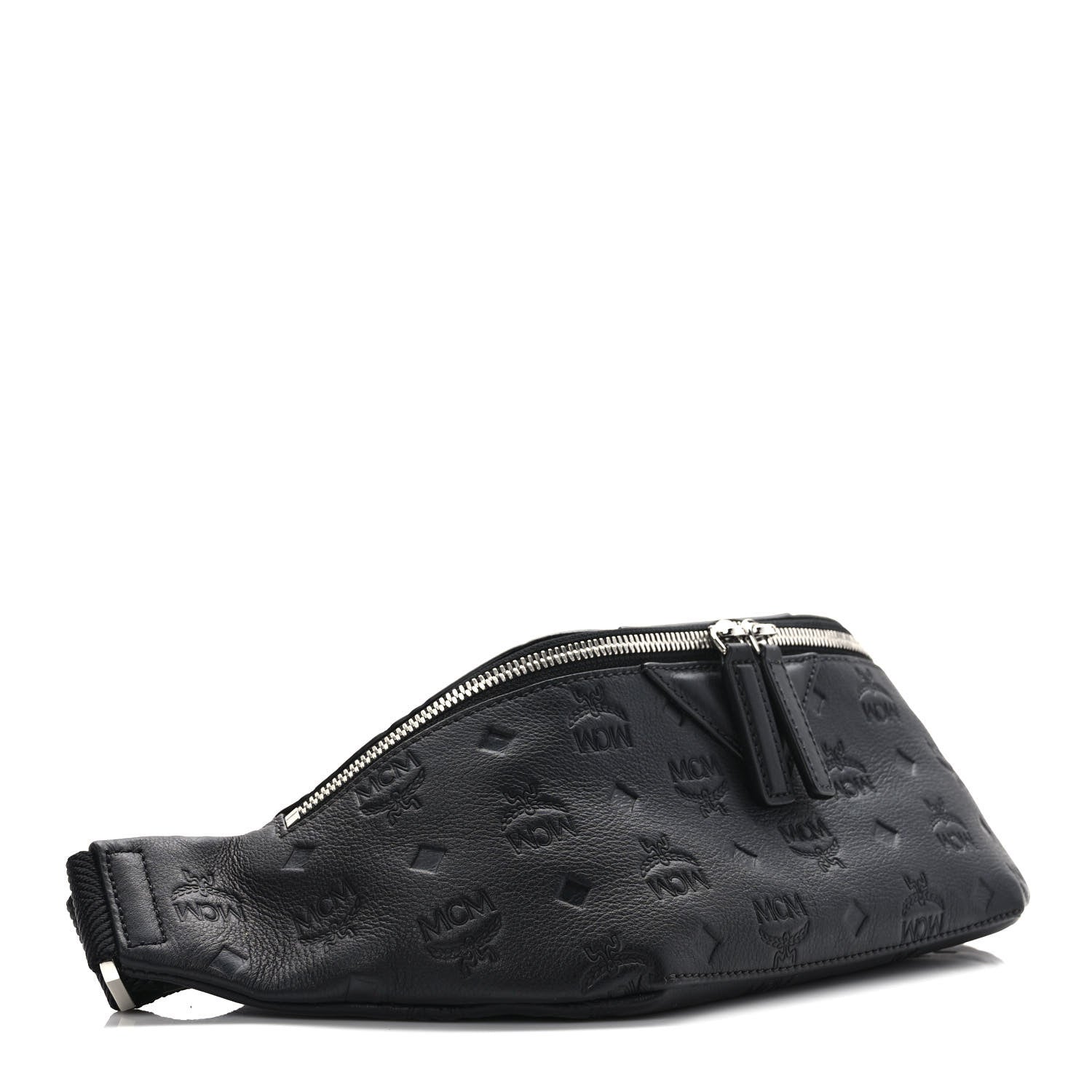 MCM Calfskin Ottomar Monogram Fursten Belt Bag Black 4 of 8