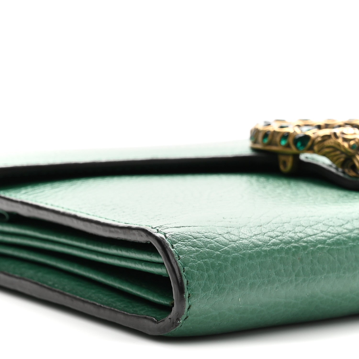 Gucci Calfskin Mini Dionysus Chain Wallet Emerald 9 of 10
