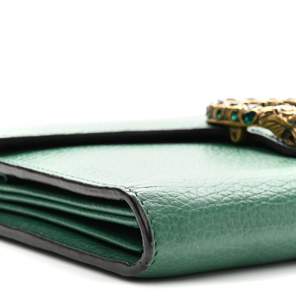 Gucci Calfskin Mini Dionysus Chain Wallet Emerald 9 of 10