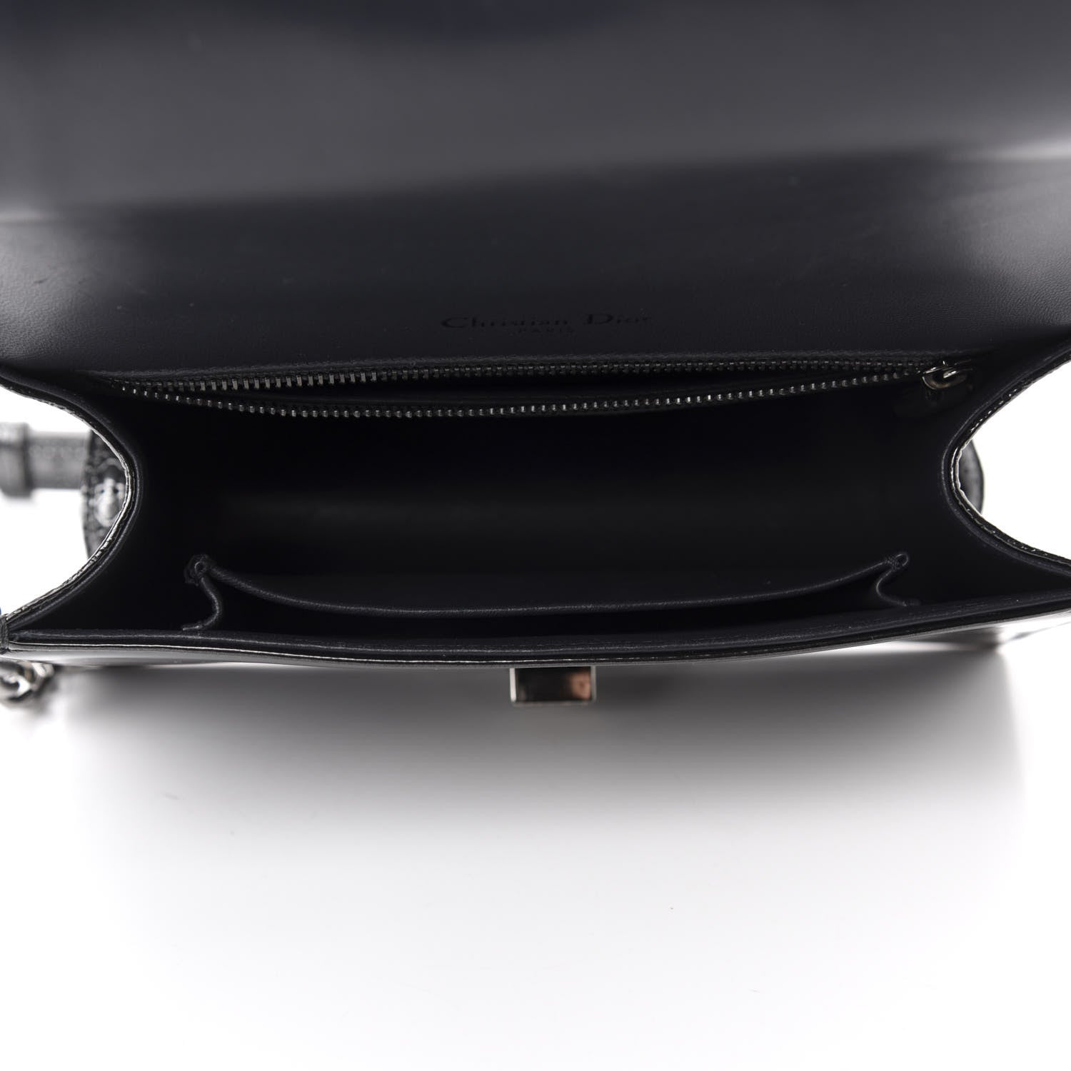 Christian Dior Metallic Patent Micro-Cannage Small Diorama Flap Bag Onyx Black 6 of 11