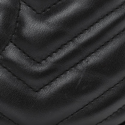 Gucci Calfskin Matelasse Small GG Marmont Chain Shoulder Bag Black 14 of 16