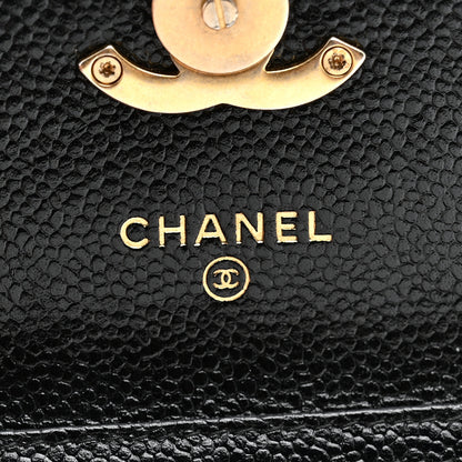 Chanel Shiny Caviar Quilted Chain Melody Card Holder On Chain Black 6 of 12