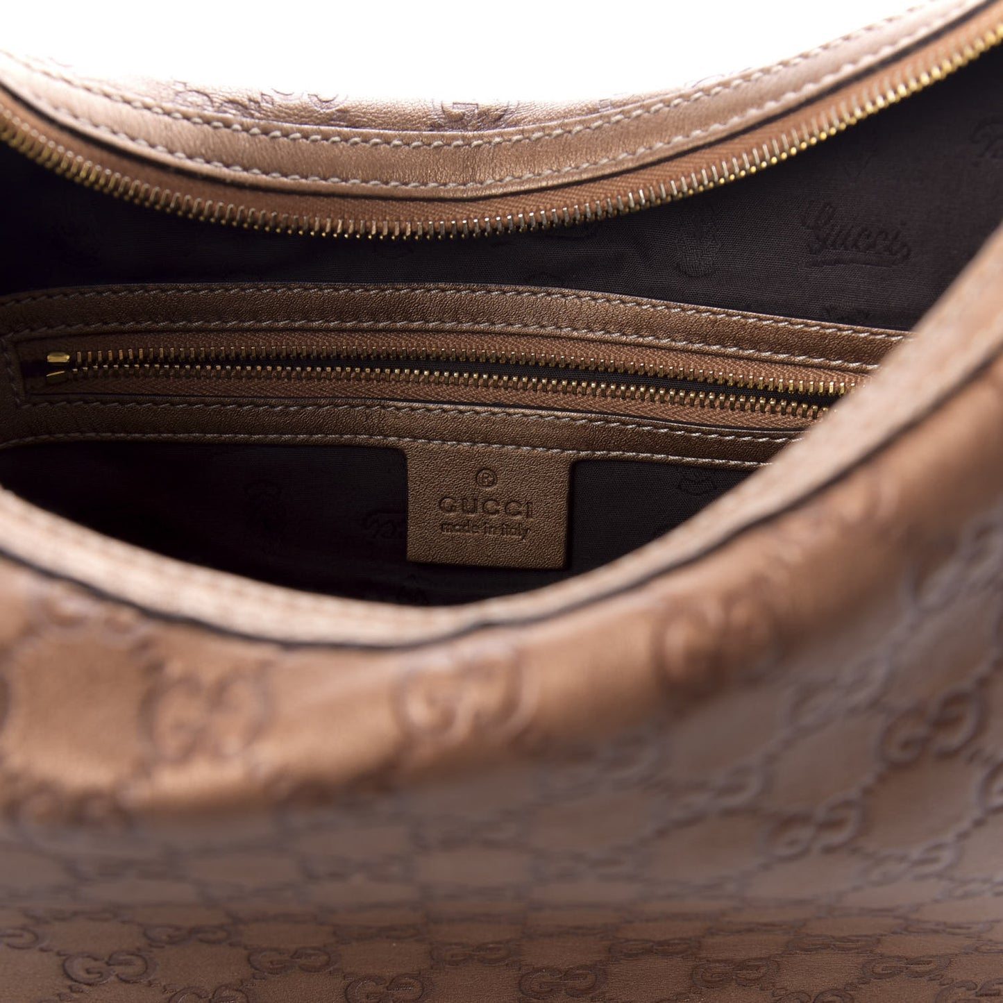 Guccissima Medium GG Twins Hobo Bronze