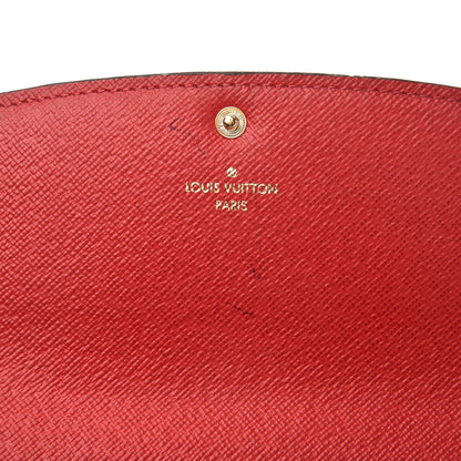 Louis Vuitton Damier Ebene Emilie Wallet Red 5 of 7