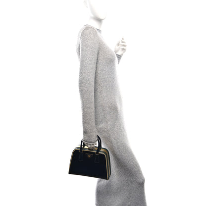 Prada Saffiano Vernice Pyramid Bag Royal Azzurr 2 of 9