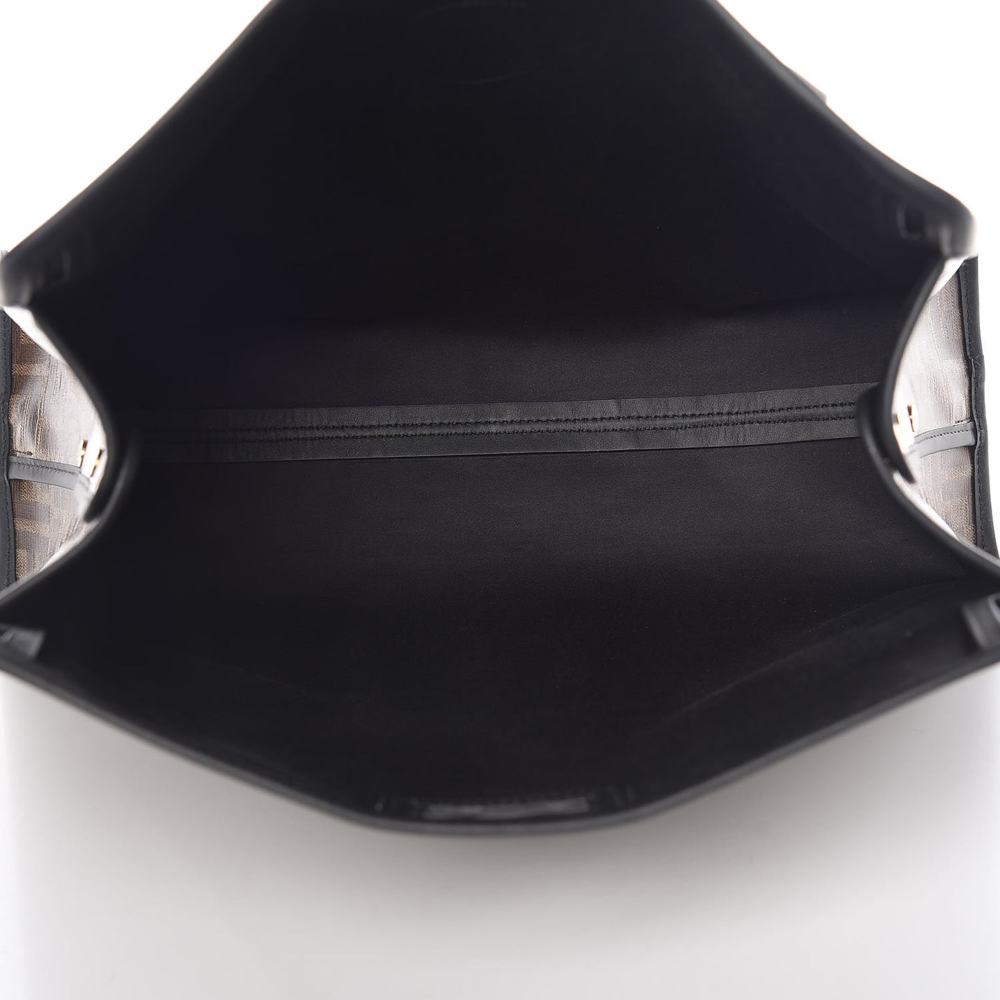 Glazed Fabric Vitello Century FF 1974 Stamp Patch Medium Peekaboo Defender Cover Mogano Panna Black