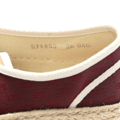 Gucci Jacquard Mini GG Monogram Mens Espadrille Sneakers 9.5 Burgundy Brick Red 7 of 9