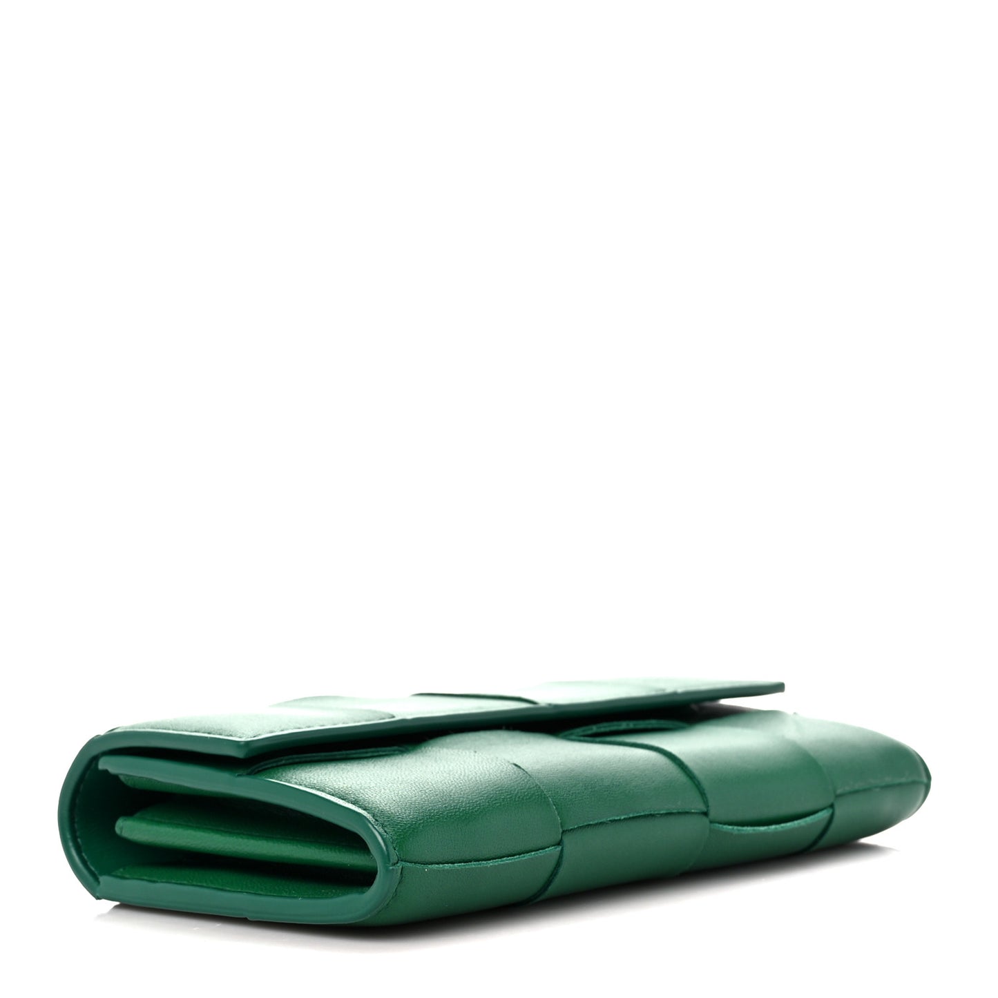 Lambskin Maxi Intreccio Cassette Flap Wallet Raintree