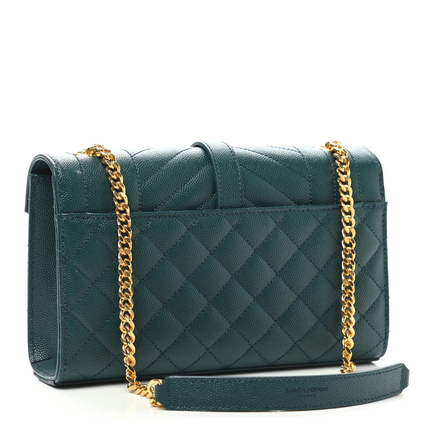 Saint Laurent Grain De Poudre Textured Mixed Matelasse Triquilt Small Monogram Satchel Sea Turquoise 3 of 11