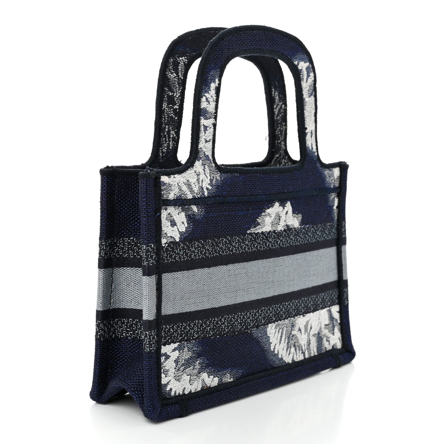 Canvas Embroidered Tie Dye Mini Book Tote Blue