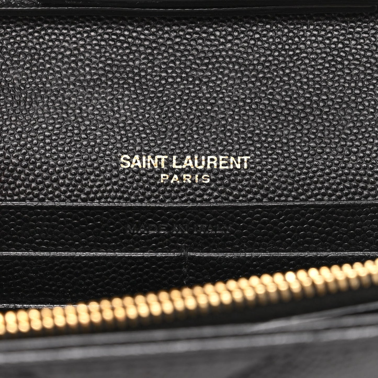 Grain De Poudre Matelasse Chevron Monogram Chain Wallet Black