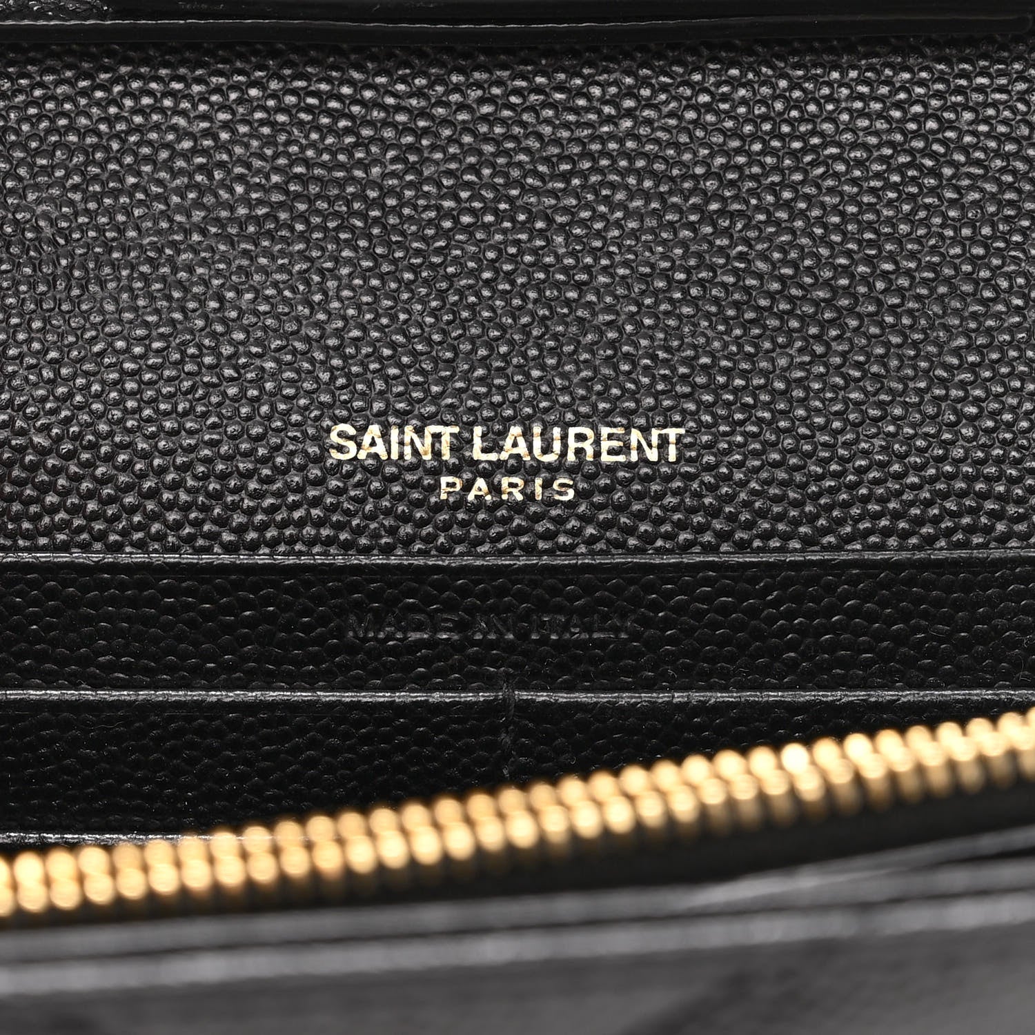 Saint Laurent Grain De Poudre Matelasse Chevron Monogram Chain Wallet Black 6 of 11