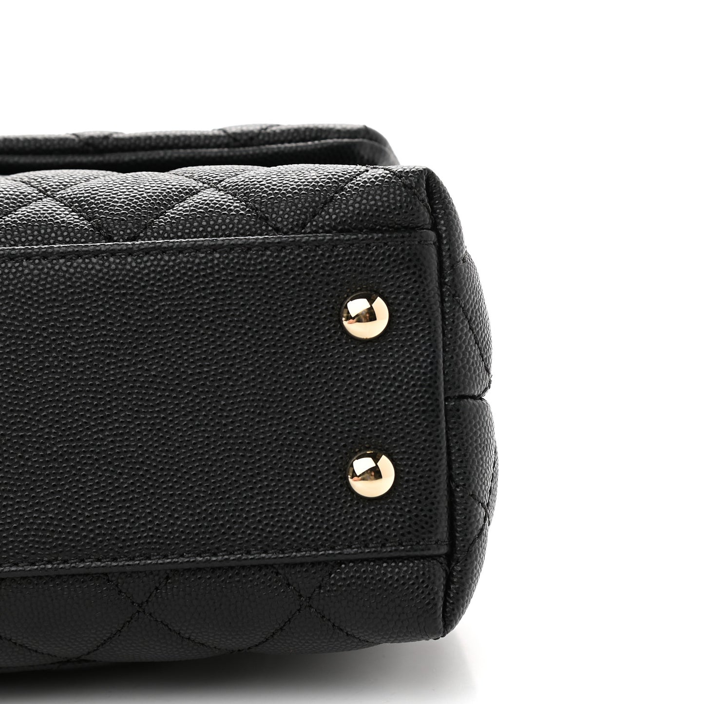 Caviar Quilted Mini Coco Handle Flap Black