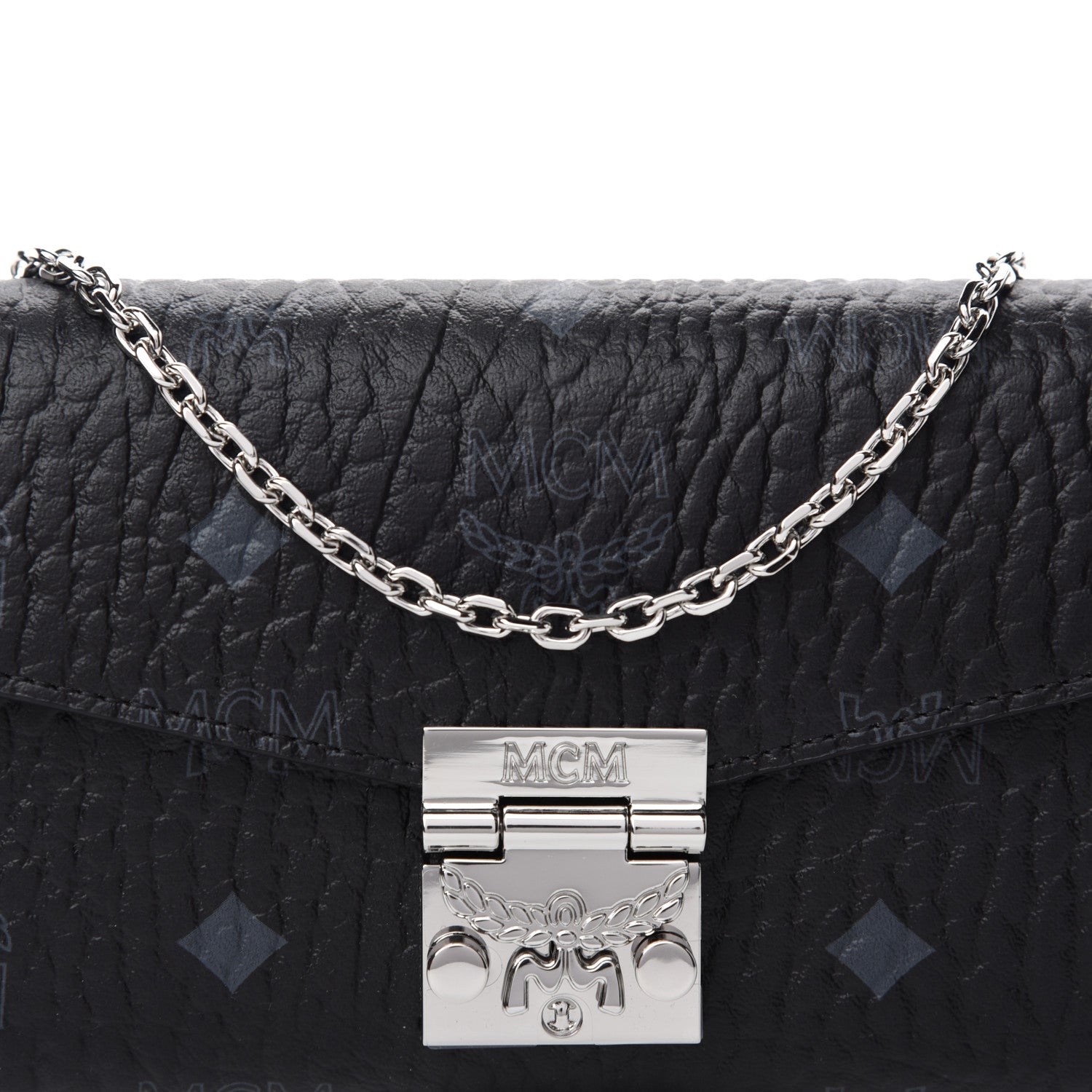 MCM Visetos Large Patricia Wallet On Chain Black Red 10 of 11