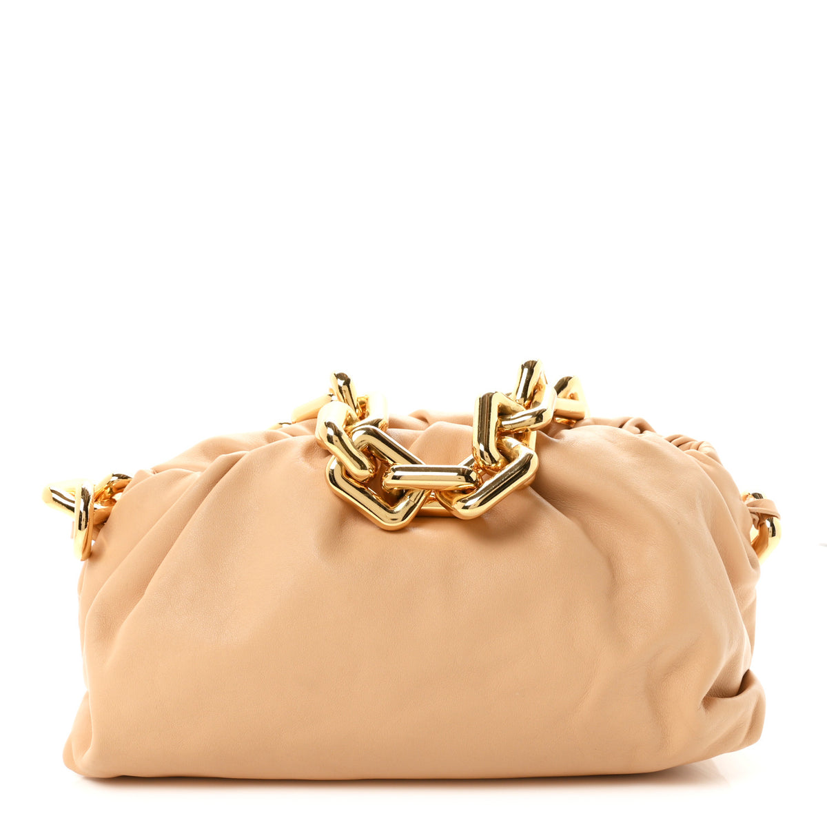 Bottega Veneta Calfskin The Pouch Chain Almond 1 of 10